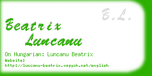 beatrix luncanu business card